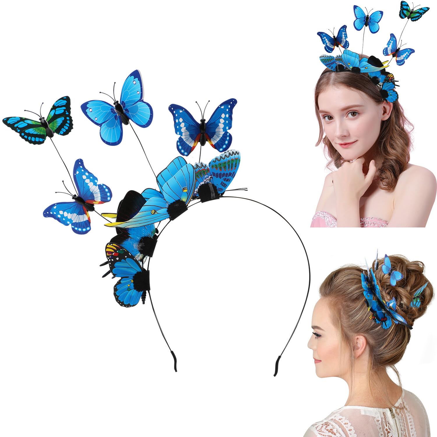 Takmor Serre-tête papillon, serre-tête pour femme, serre-tête papillon, pour costume de papillon, pour femme, enfant, femme, carnaval, Halloween Takmor Serre-tête papillon, serre-tête pour femme, serre-tête papillon, pour costume de papillon, pour femme, enfant, femme, carnaval, Halloween