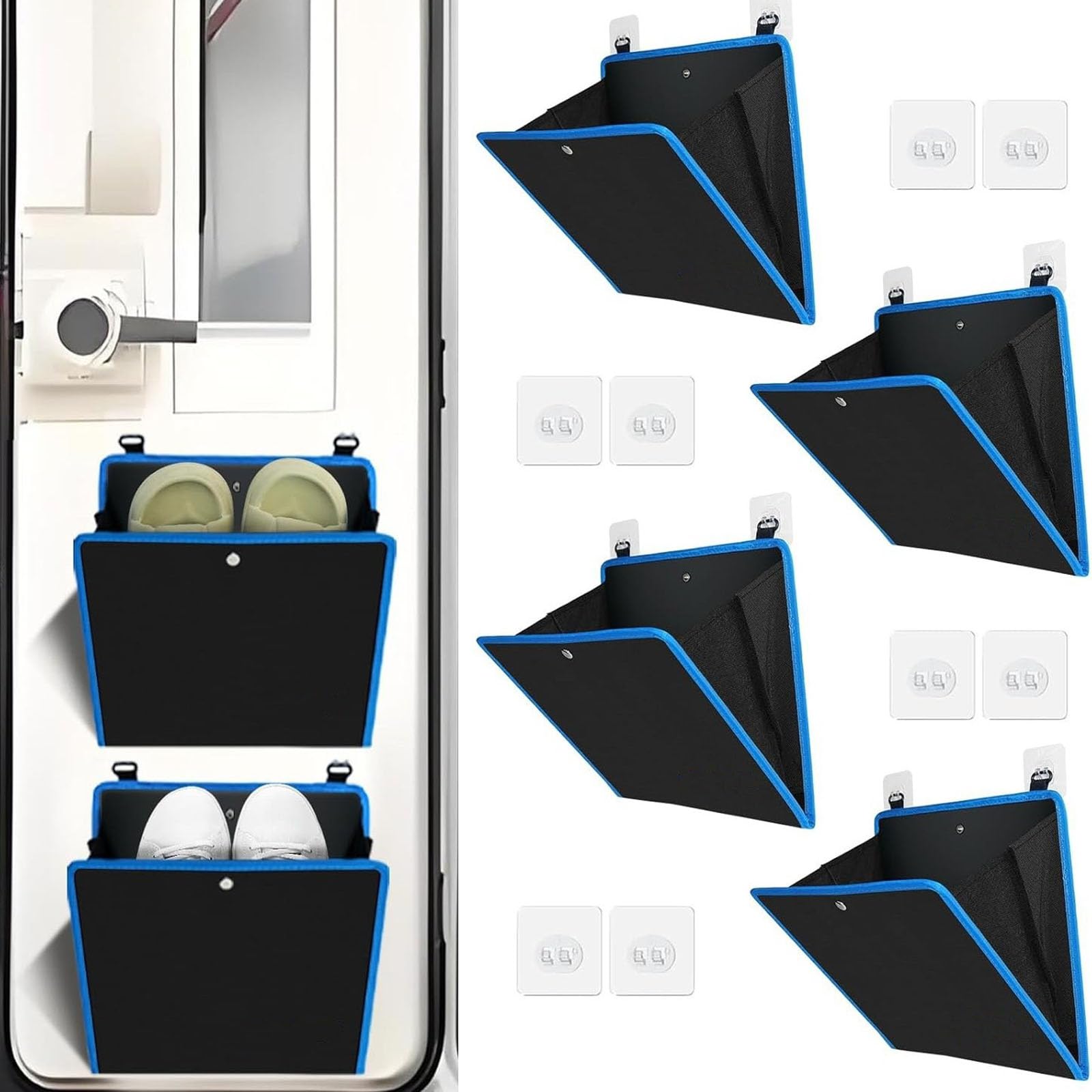 Organizador colgante para colgar sobre la puerta, bolsa de almacenamiento multibolsillo, tela Oxford, ahorro de espacio para accesorios de zapatos