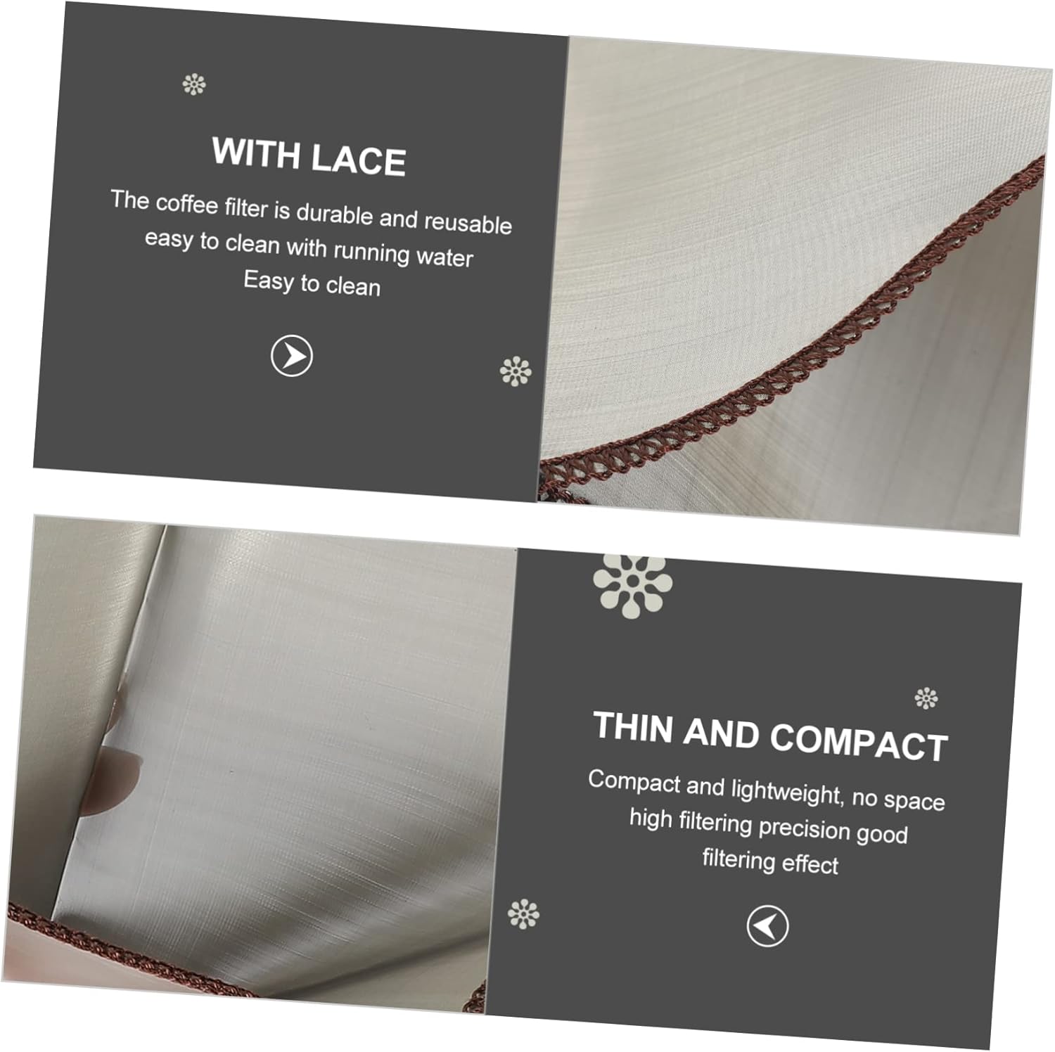 jojofuny 4pcs Stainless Steel Coffee Filter Basket Reusable Mesh Dripper for Drip Coffee Maker Dripper Fine Filtering