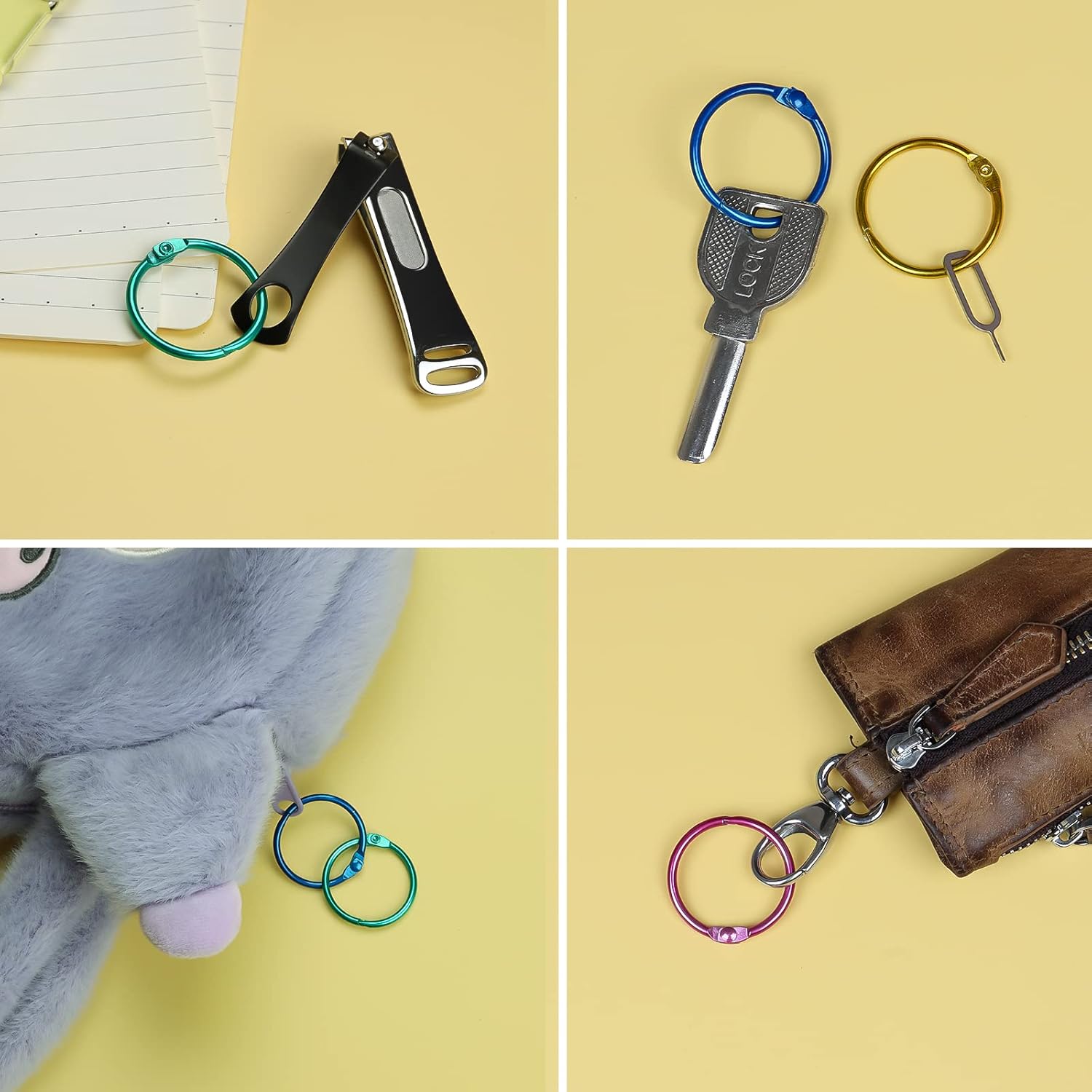 MUSCELL Binder Rings, Loose Leaf Rings,Office Book Rings - 1 Inch 100pcs Assorted Colors : Office Products