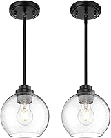 Vista 27 de Luces Colgantes para Isla de Cocina, Lámpara Colgante Moderna Dorada con Pantalla de Globo de Vidrio Transparente, Accesorios de Iluminación