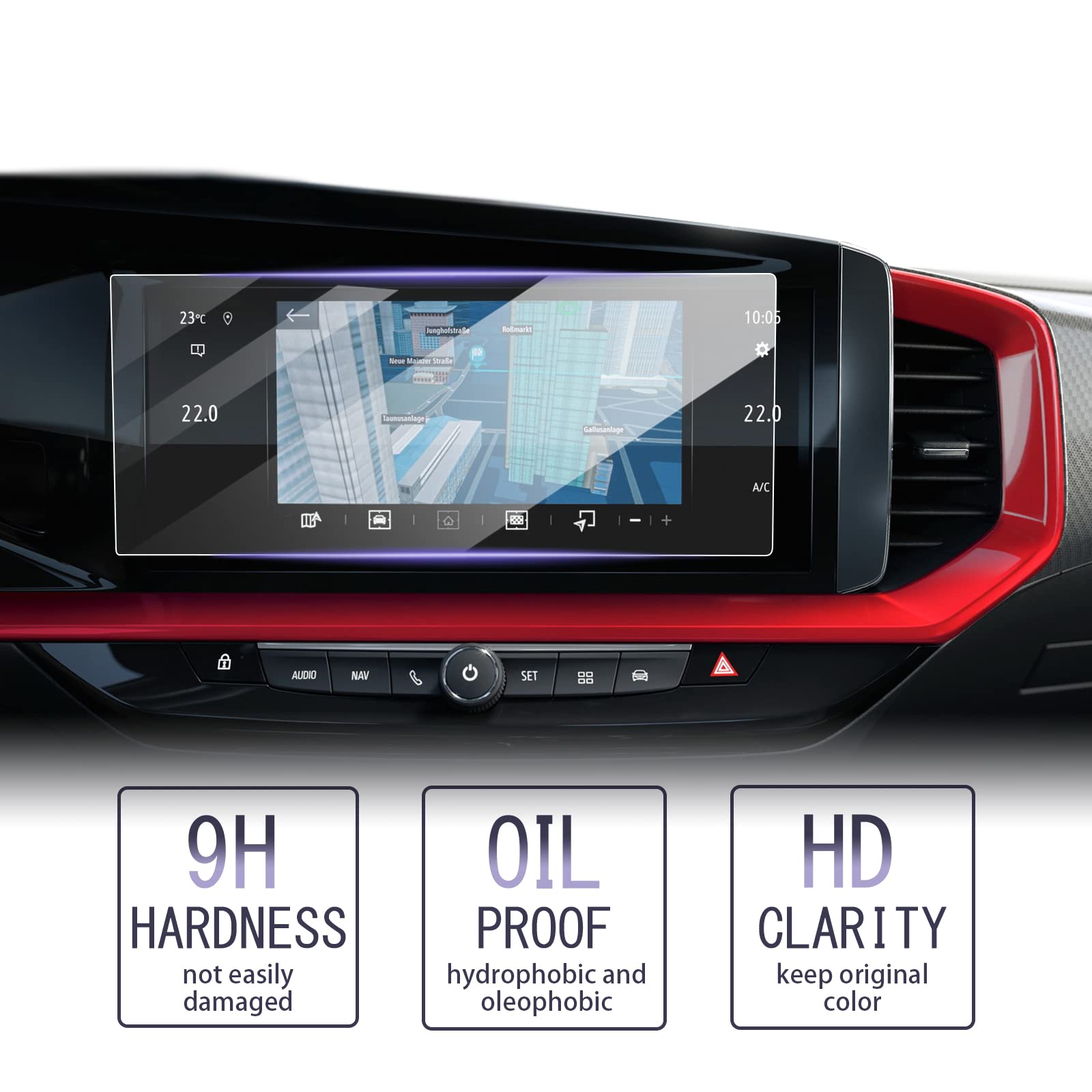 CDEFG Lot De 2 Films Protection Écran Navigation 10" Opel Astra L Grandland Mokka B Mokka-e - Anti-Traces