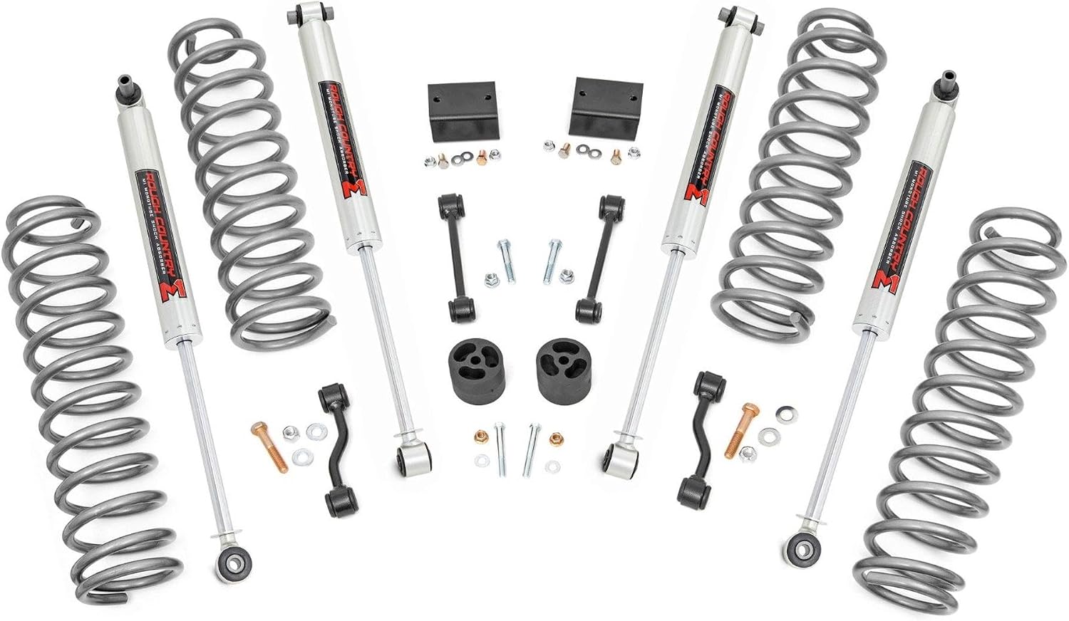 Rough Country 2.5" Lift Kit with M1 Shocks for Jeep Wrangler JL 4-Door Rubicon