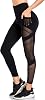 Womens Mesh High Waist Leggings Yoga Pants with Pockets Tummy Control 4 Way Stretch Workout Yoga Leggings