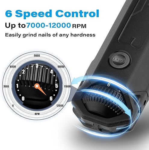 Miniatura 2 de Casfuy Molinillo de uñas para perros de 6 velocidades, molinillo de uñas mejorado para mascotas, súper silencioso, eléctrico, recargable, sin dolor,