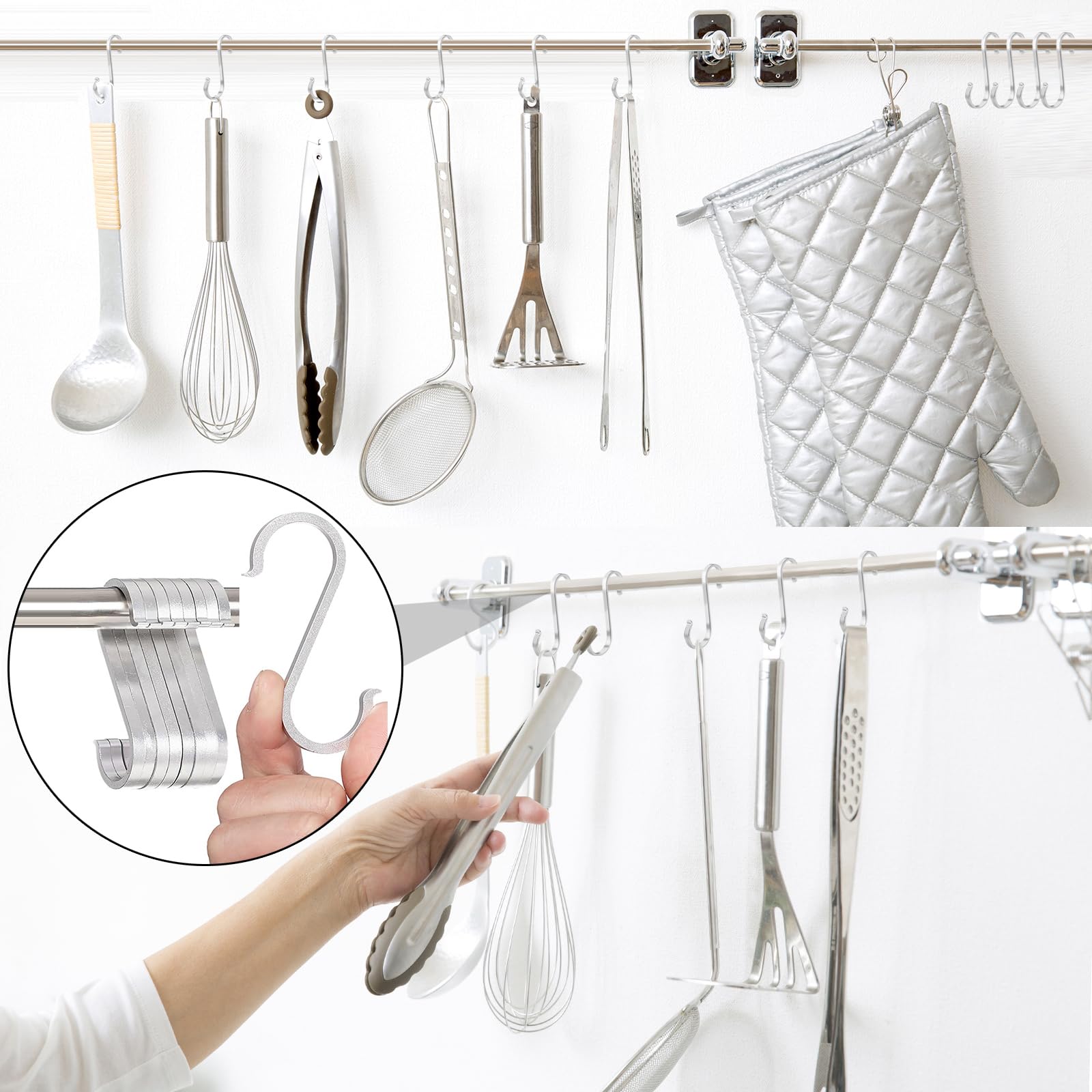 Ganci A S In Acciaio Inox 304 - 20 Pezzi Con Capacità 10 Kg Per Cucina, Garage E Giardino - Foto 4