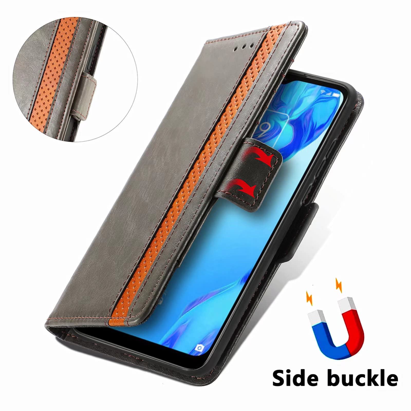SEAHAI Cover per Oukitel C3, Ultra Sottile Custodia Premium Pelle Portafoglio Kickstand Slot per Schede [RFID Blocking] TPU Antiurto Flip Cover Libro - Nero