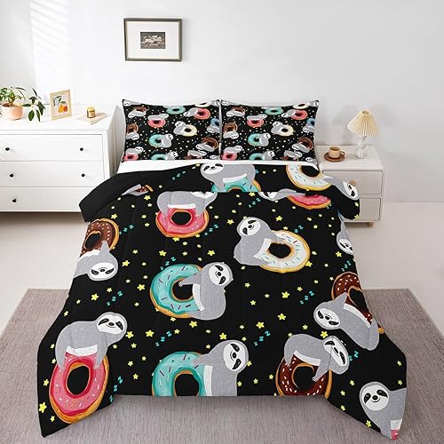 Miniatura 7 de Erosebridal Edredón de jirafa para niños y niñas, juego de ropa de cama con estampado de jirafa marrón retro, tamaño King, bonito juego de edredón