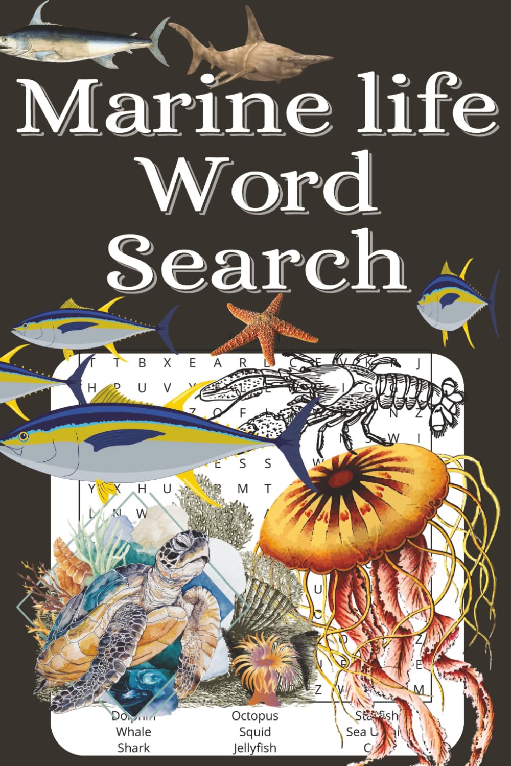 Marine life word search book: Word searches with easy to read print about marine life animals, under the ocean, ocean trivia, and more | 6x9 inches, ... gift for vacations, holidays and free times