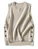 Women&apos;s Round Neck Sleeveless Pullover Ribbed Knit Sweater Vest Top