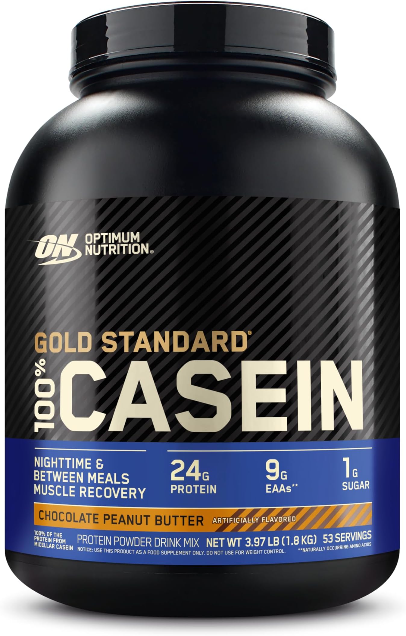 Gold Standard 100% Micellar Casein Protein Powder, Slow Digesting, Helps Keep You Full, Overnight Muscle Recovery, Chocolate Peanut Butter, 4 Pound (Packaging May Vary)