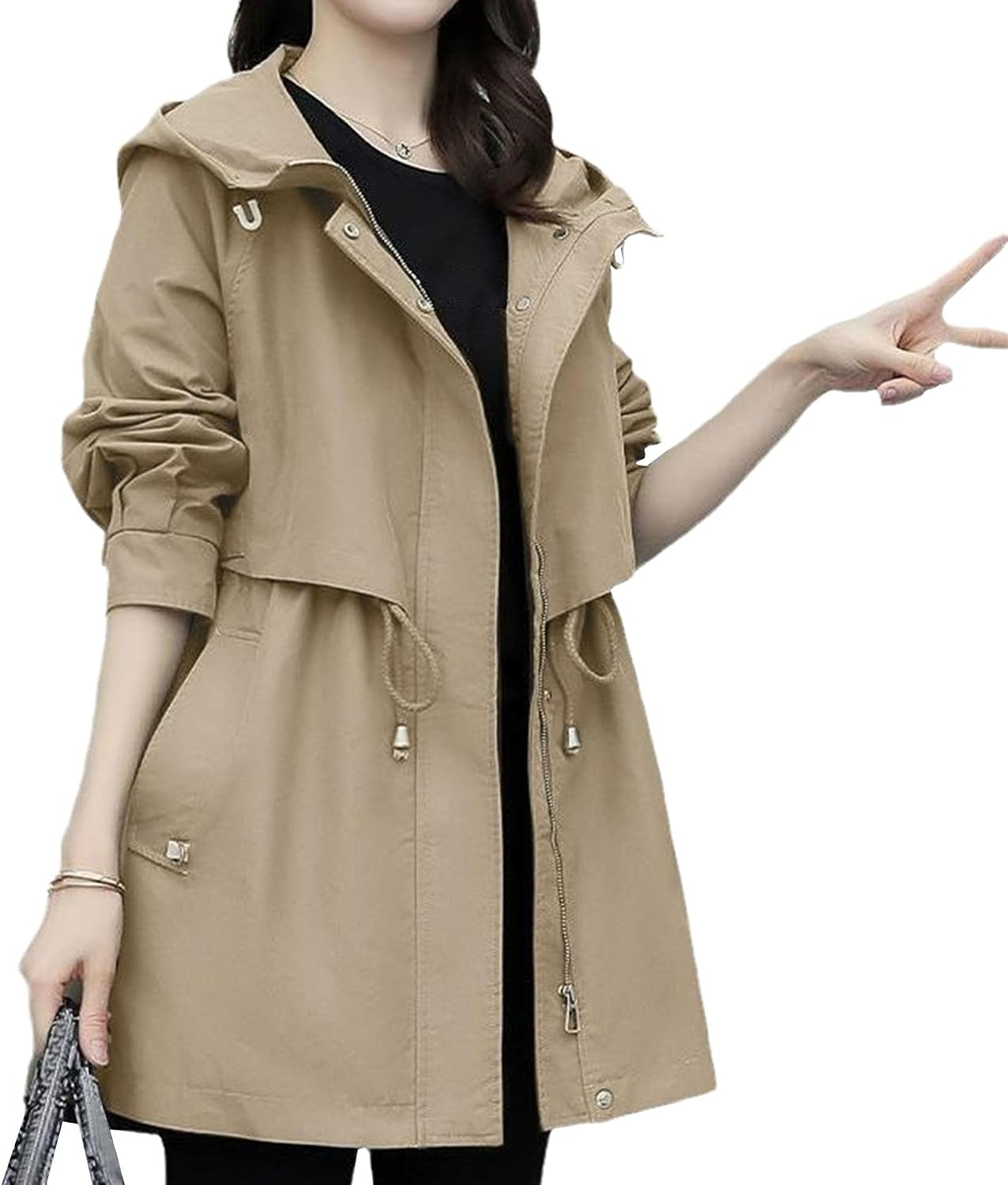 Rain Jacket for Women Waterproof with Hood Trech Coat for Women Lightweight Raincoats Packable Windbreaker 2025