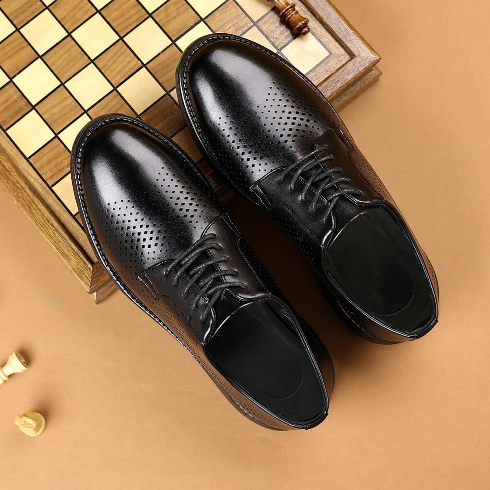 Męskie buty rekreacyjne ze skóry PU, oddychające, biznesowe, casualowe, sznurowane, w stylu Oxford, dla mężczyzn