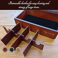 Vista 6 de BJOYFUL&LOVED BJL Organizador de bolsitas de té, caja de té de madera con 8 compartimentos, soporte de gran capacidad para almacenamiento