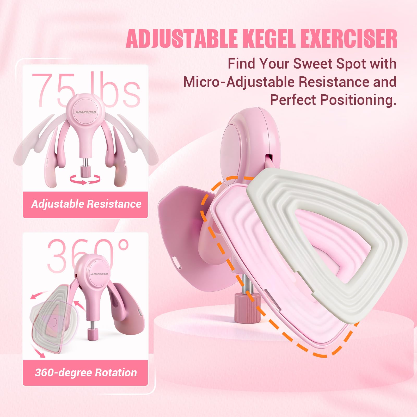 Allenatore per coscia da donna, dispositivo per esercizi per pavimento pelvico a 360° con fascia di resistenza, resistenza regolabile da 6,8 a 34 kg, attrezzatura per allenamento della coscia per