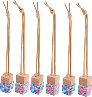 Mikinona 6 Peças De Perfume De Carro Garrafa Vazia Pingente De Carro Difusor De Óleo Essencial De Carro Frasco De Perfume De Carro Ambientador De Óleo Essencial Difusor De Ambientador