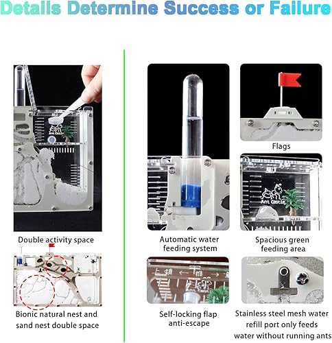 Miniatura 4 de Sand Ant Farm Castle Ant Colony Ecosystem Science Regalo educativo Hábitat de hormigas vivas para estudiar el comportamiento de los insectos..