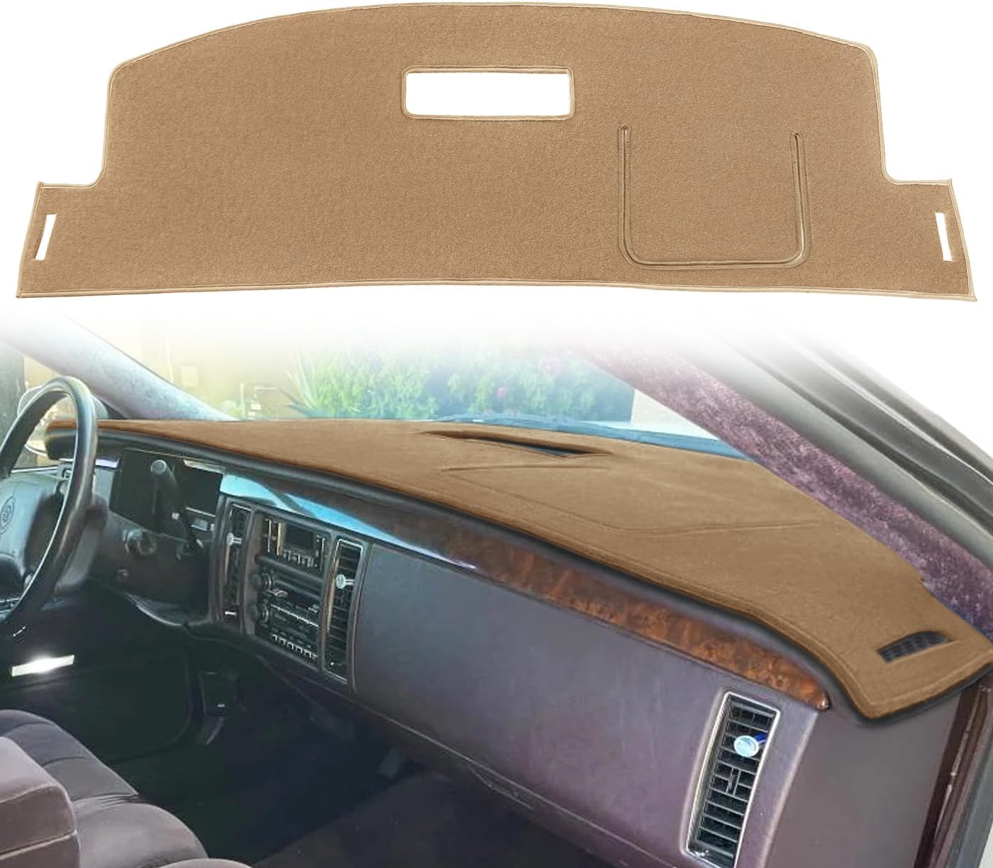 Dash Cover Mat Custom Fit for Cadillac Fleetwood Dashboard Pad Carpet Protector K305 (Black)
