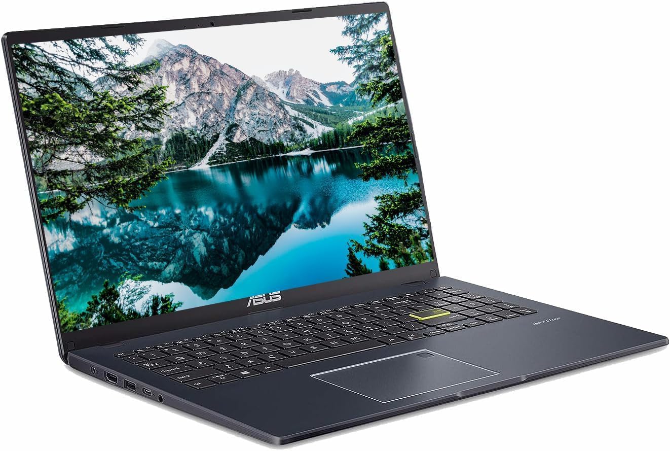 ASUS E510 Ultra Thin 180° Hinge Laptop, 15.6" HD Display, Intel Celeron N4020, 4GB RAM, 256GB PCle SSD, Bluetooth, HDMI, Windows 10 Home, Star Black