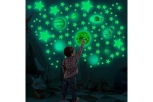 Pluto Dream Light Galaxy Realistic 3D Moon and Planet Glow in Dark Wall Stickers