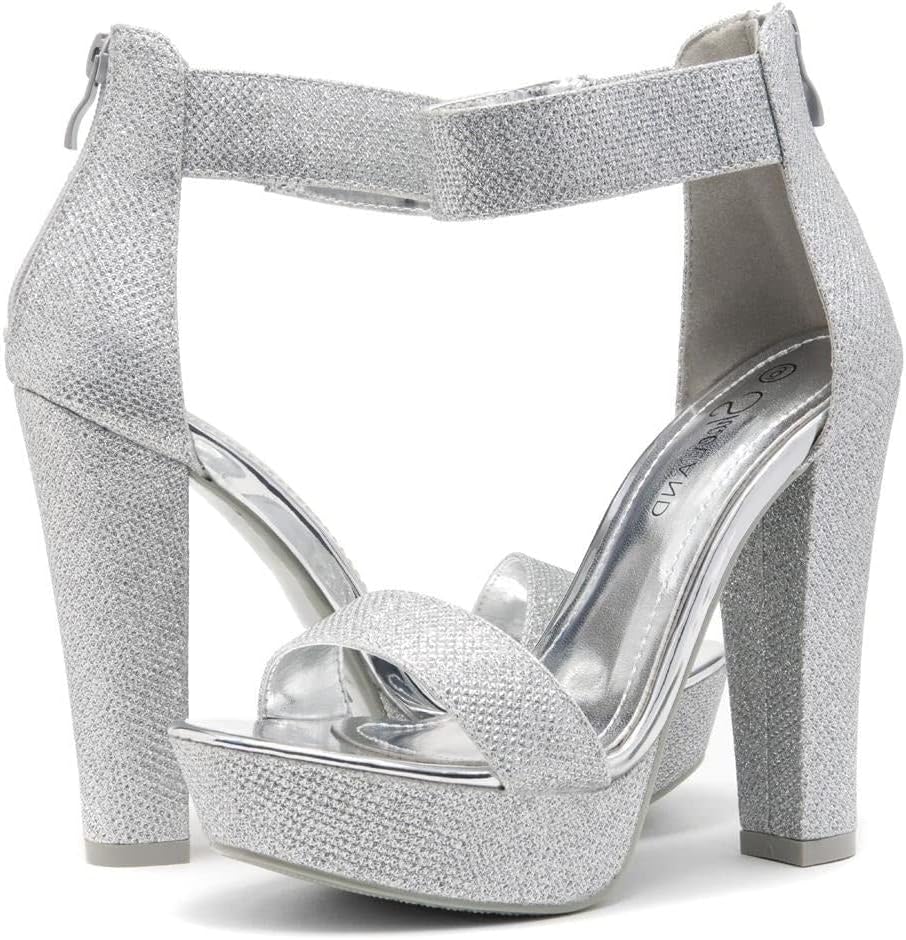 Shoe Land Chunky Platform Heels for Women – 4 Inch Block Heeled Sandals with Ankle Strap, Open Toe Dressy Strappy High Heels for Wedding, Party & Formal Events - Image 7