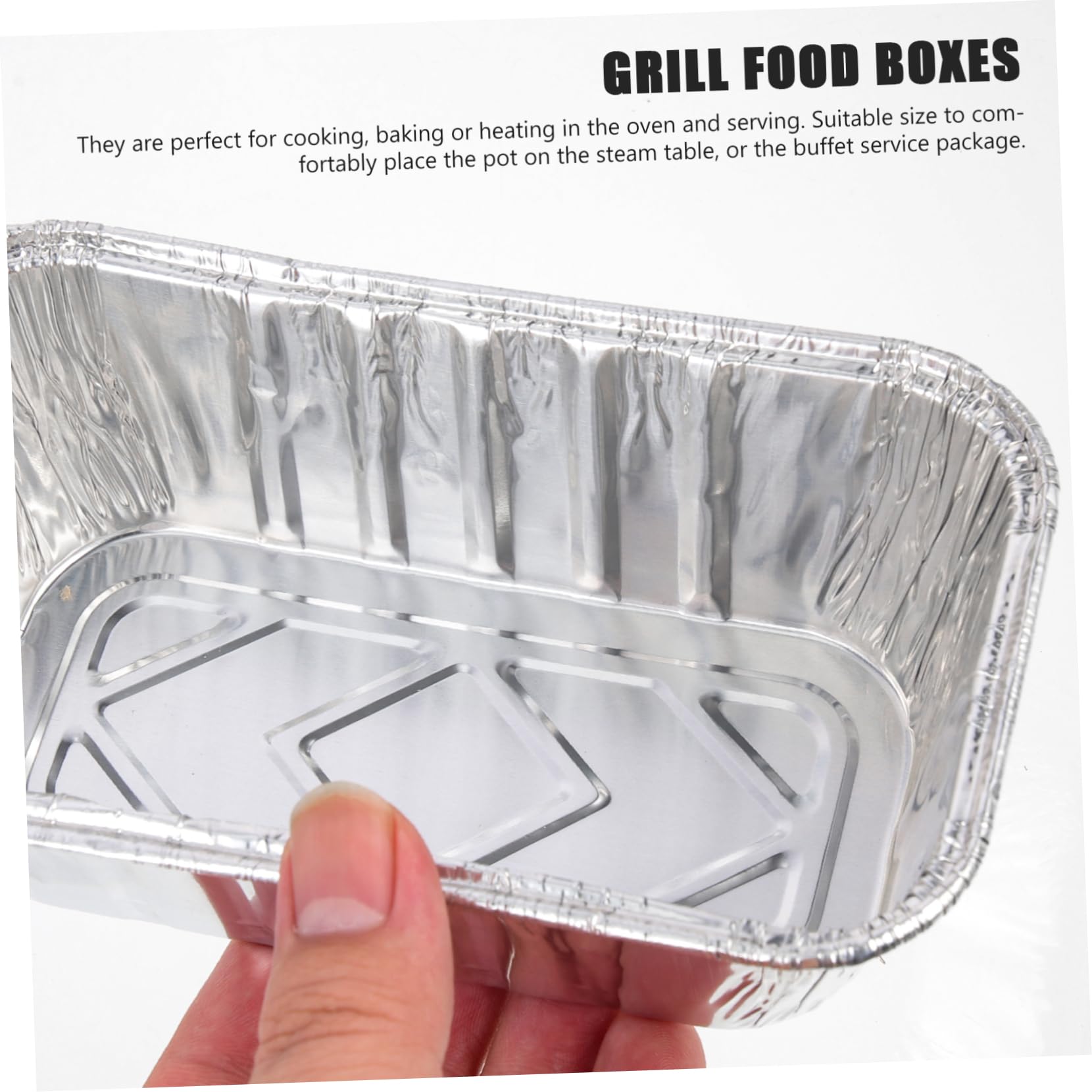 KICHOUSE 30 Stück Alufolienbehälter 430 Ml Hitzebeständig Stapelbar Aluminium Folienboxen zum Backen Grillen und Aufbewahren von Lebensmitteln Haushalts Back und Grillzubehör ohne Deckel