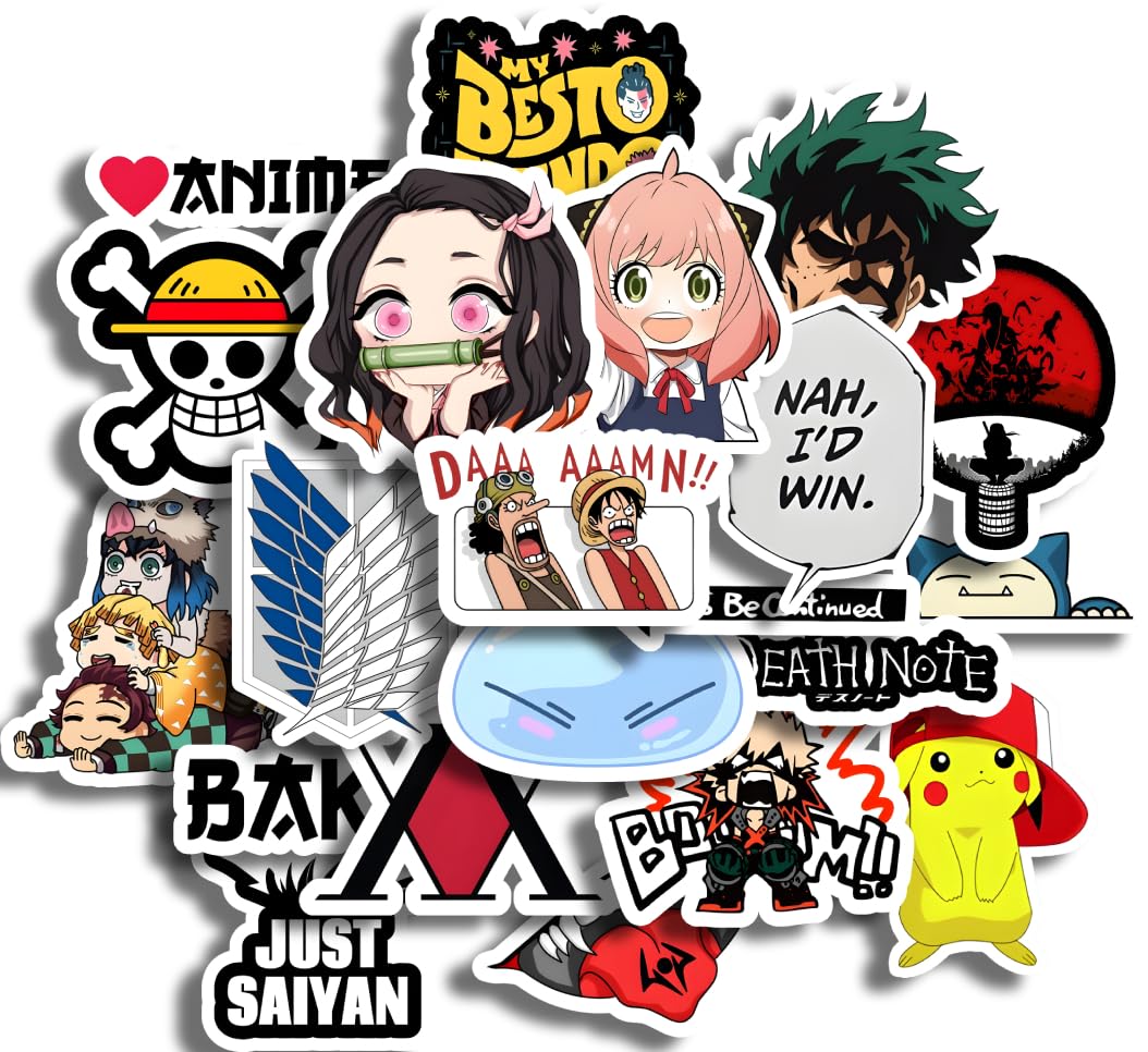 30Pcs Anime Vinyl Stickers - Waterproof for Laptops, Phones, Water Bottles, Skateboards, Luggage, and More - Self-Adhesive