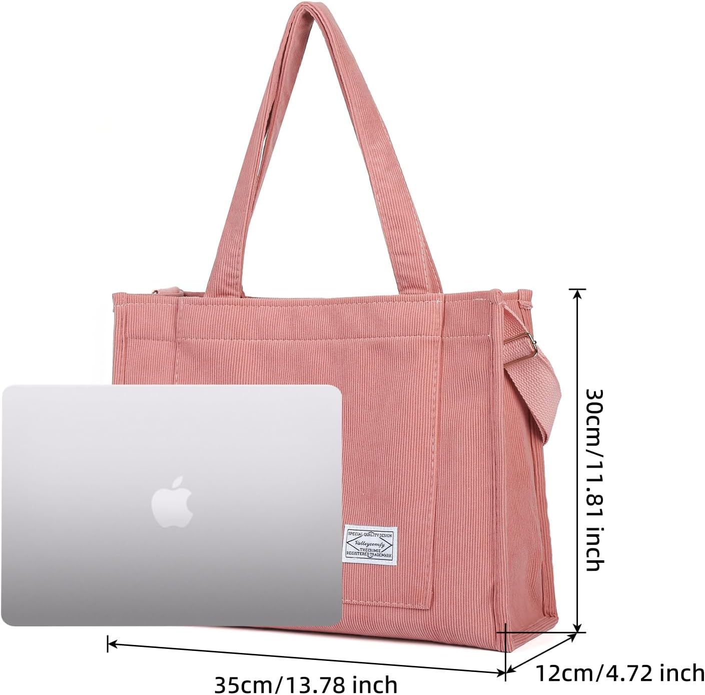 Valleycomfy Corduroy Tote Bag for Women Travel Crossbody Bag Purse Women Shoulder Bags Work Handbags Everyday Hobo Bag - Image 4