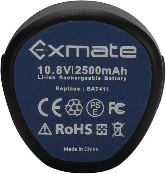Exmate 10.8V and 12V 2.5Ah Li-ion Battery Compatible with Bosch BAT411 GBA12V30 BAT411A BAT412 BAT412A BAT413 BAT413A BAT414 Cordless Tools Battery
