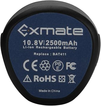 Exmate 10.8V and 12V 2.5Ah Li-ion Battery Compatible with Bosch BAT411 GBA12V30 BAT411A BAT412 BAT412A BAT413 BAT413A BAT414 Cordless Tools Battery