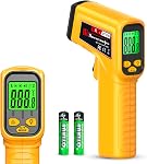 FKM Infrared Thermometer Gun Non-Contact Laser Temperature Gun,-58°F~986°F | (-50°C~530°C) AdjustableEmissivity,Digital Thermometer Gun for Cooking,Oven,Griddle,Automotive,HVAC,Industrial,Not for Human