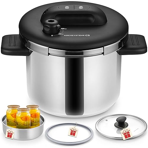 KOCH SYSTEME CS Pressure Cooker Stainless Steel, 6.3 QT Olla