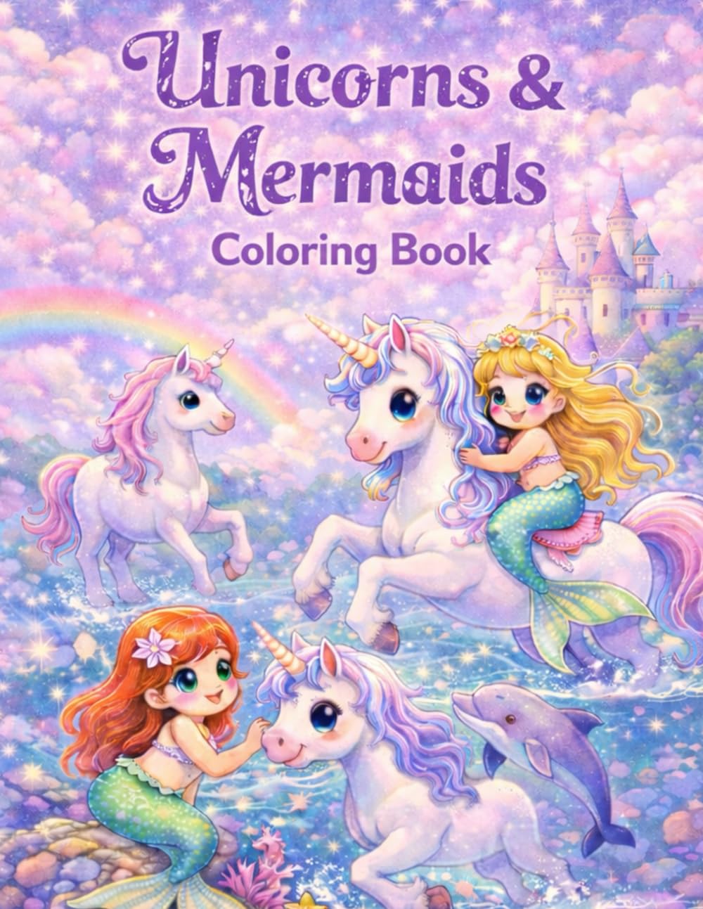Unicorns & Mermaids Coloring Book