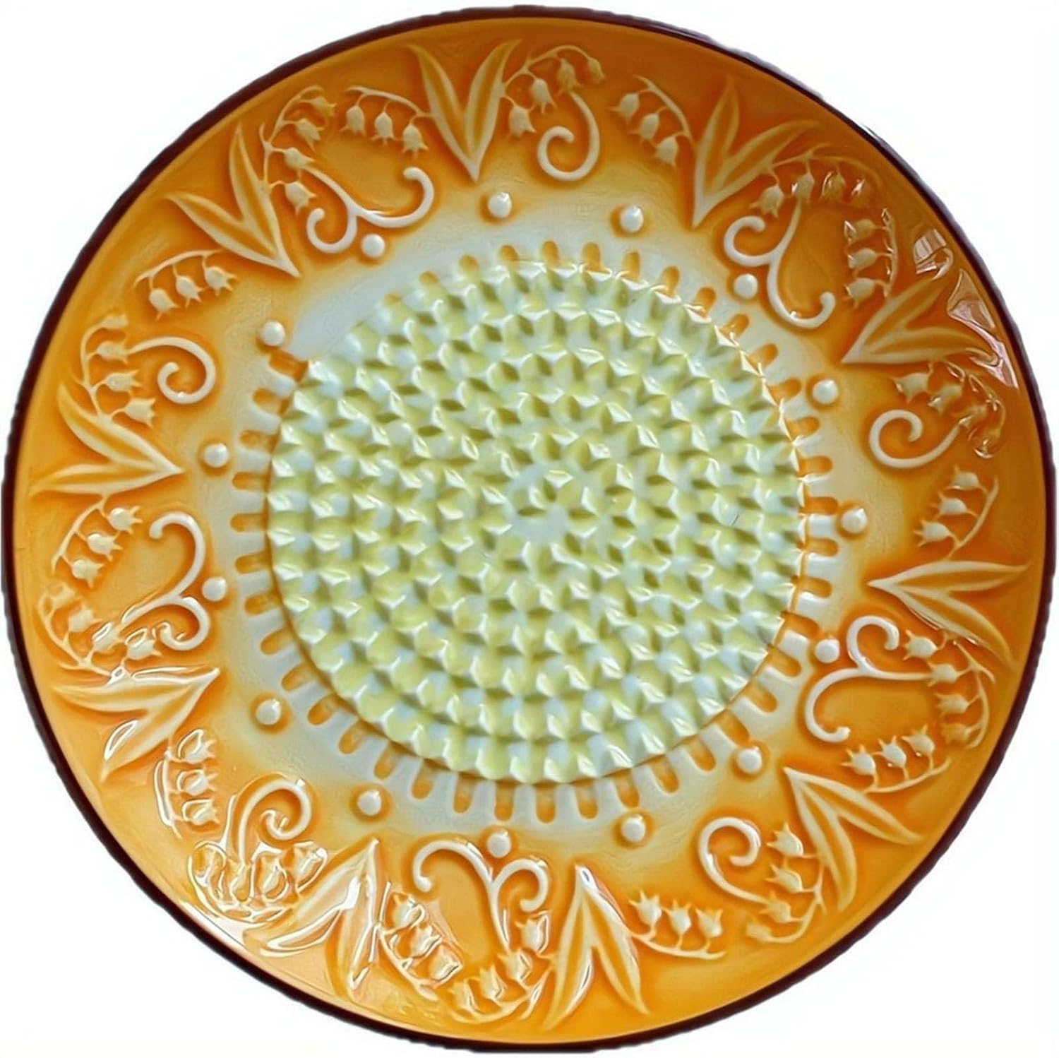 Ceramic Garlic Grater Plate, Manual Grating Plate for Ginger, Garlic, Onion, Cheese, Decorative Bowl Hand Dish for Garlic, Kitchen Gadget Gift