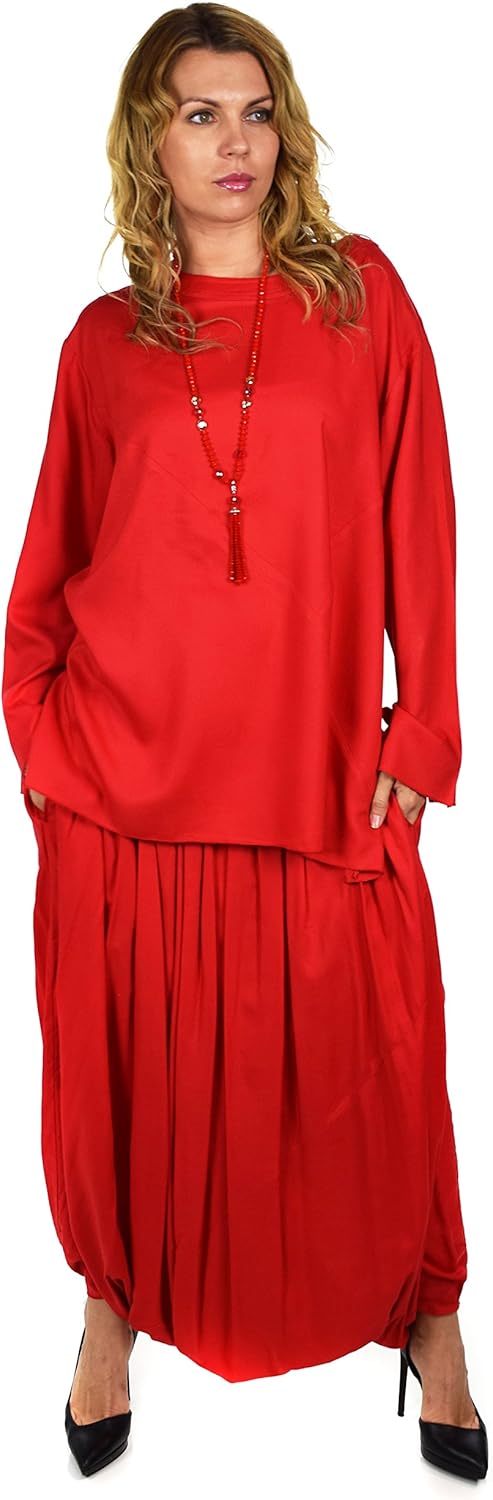 Dare2BStylish Women 2 Piece Dress Harem Pant Set Outfit with Full Sleeved Top