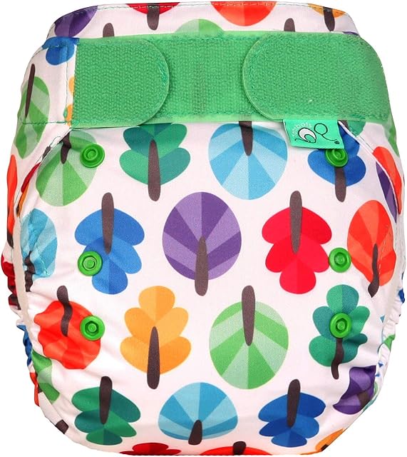 TOTSBOTS- Easy Fit Star All-in-One Reusable Nappies - Eco-Friendly & Sustainable - Absorbent Cloth - Easy to Wash - Reducing Carbon Footprint -Comfortable - Fun Design - One Size (Knotty, 8-35lbs)