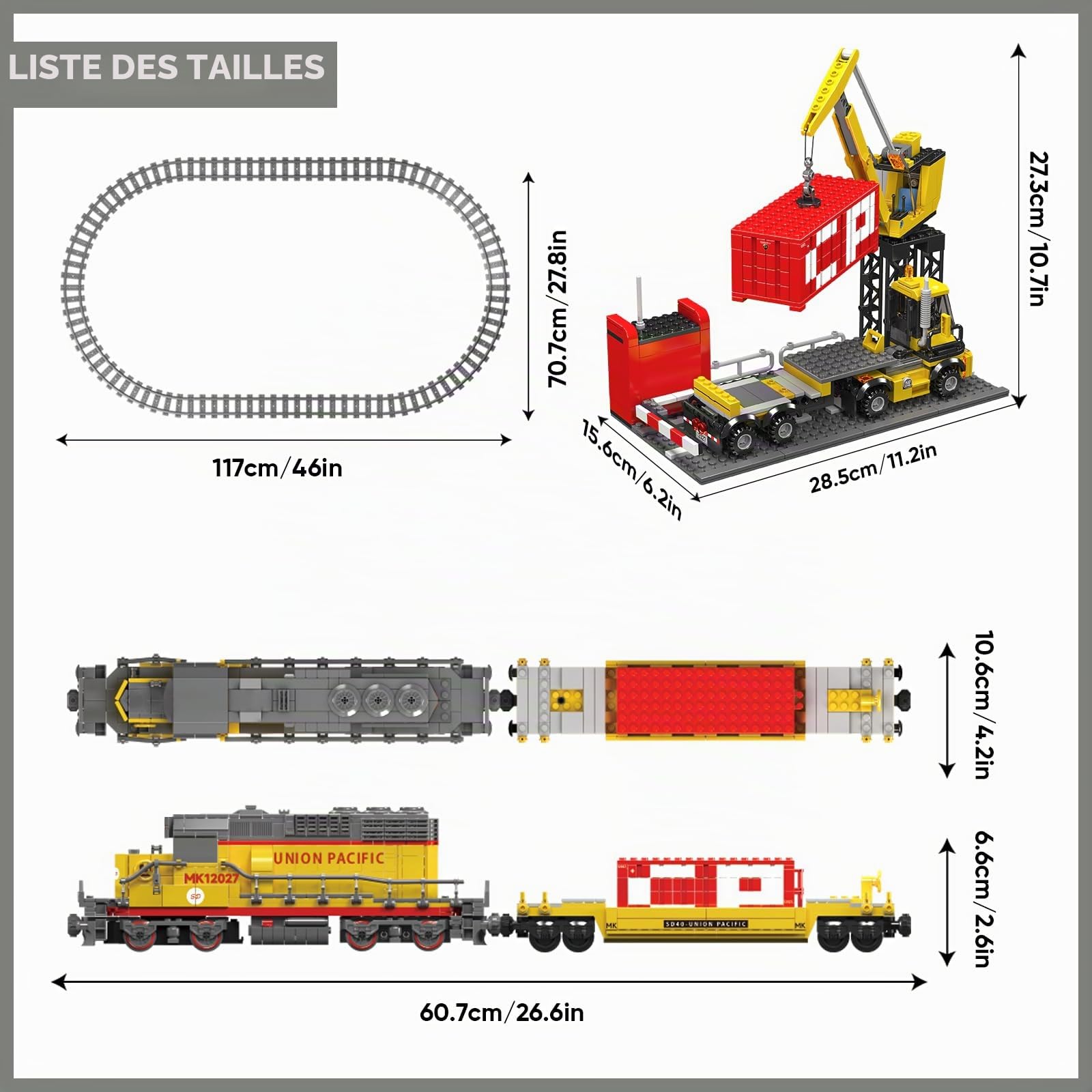 Mould King Technik 12027 Kit de blocs de construction de locomotive diesel télécommandée pour locomotive 1170 pièces