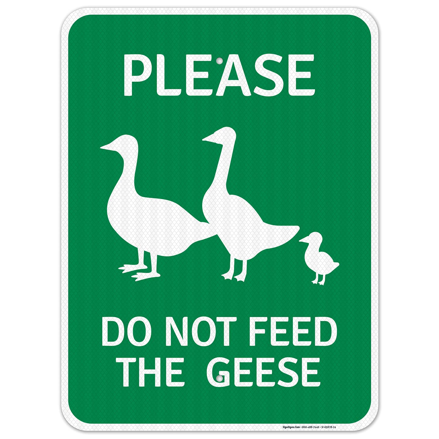 Do Not Feed The Geese with Graphic Sign, 12x18 Inches, 3M EGP Reflective .063 Aluminum, Fade Resistant, Made in USA