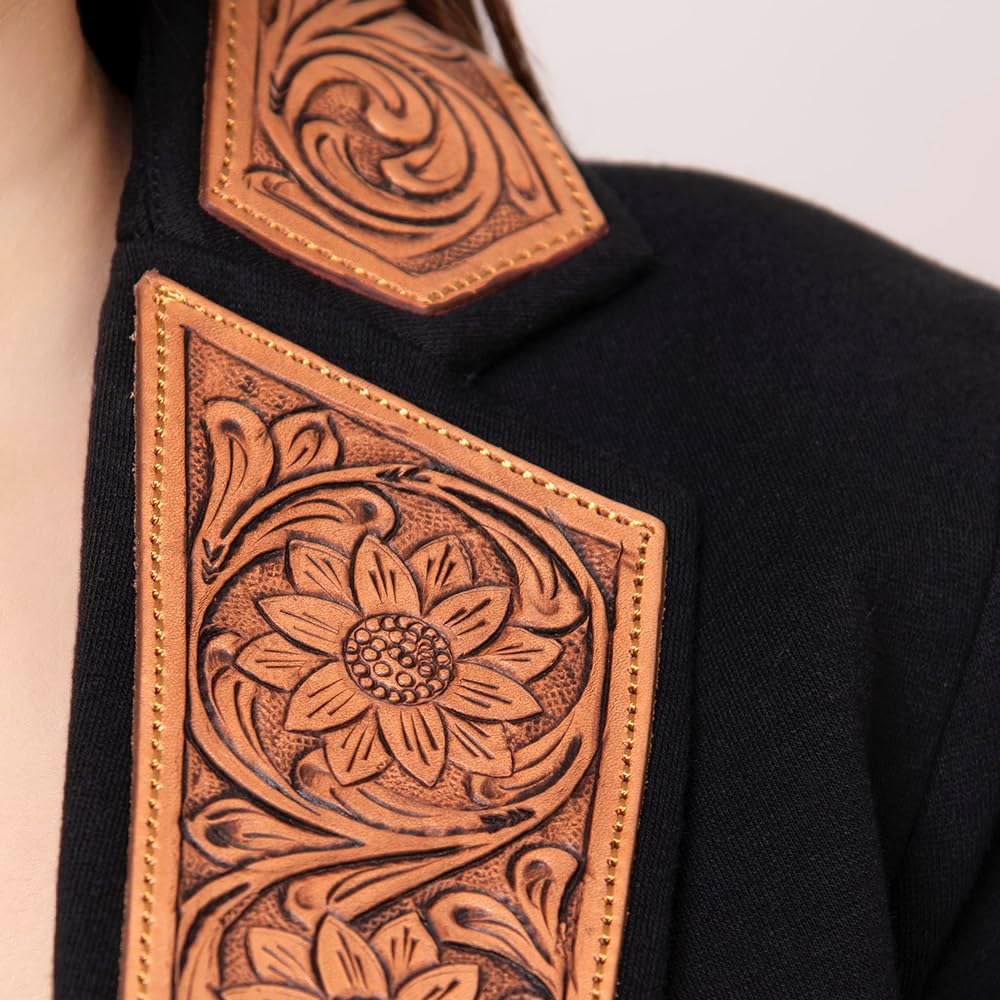 American Darling Genuine leather Hand tooled carved Women Blazer dress jacket | Vintage