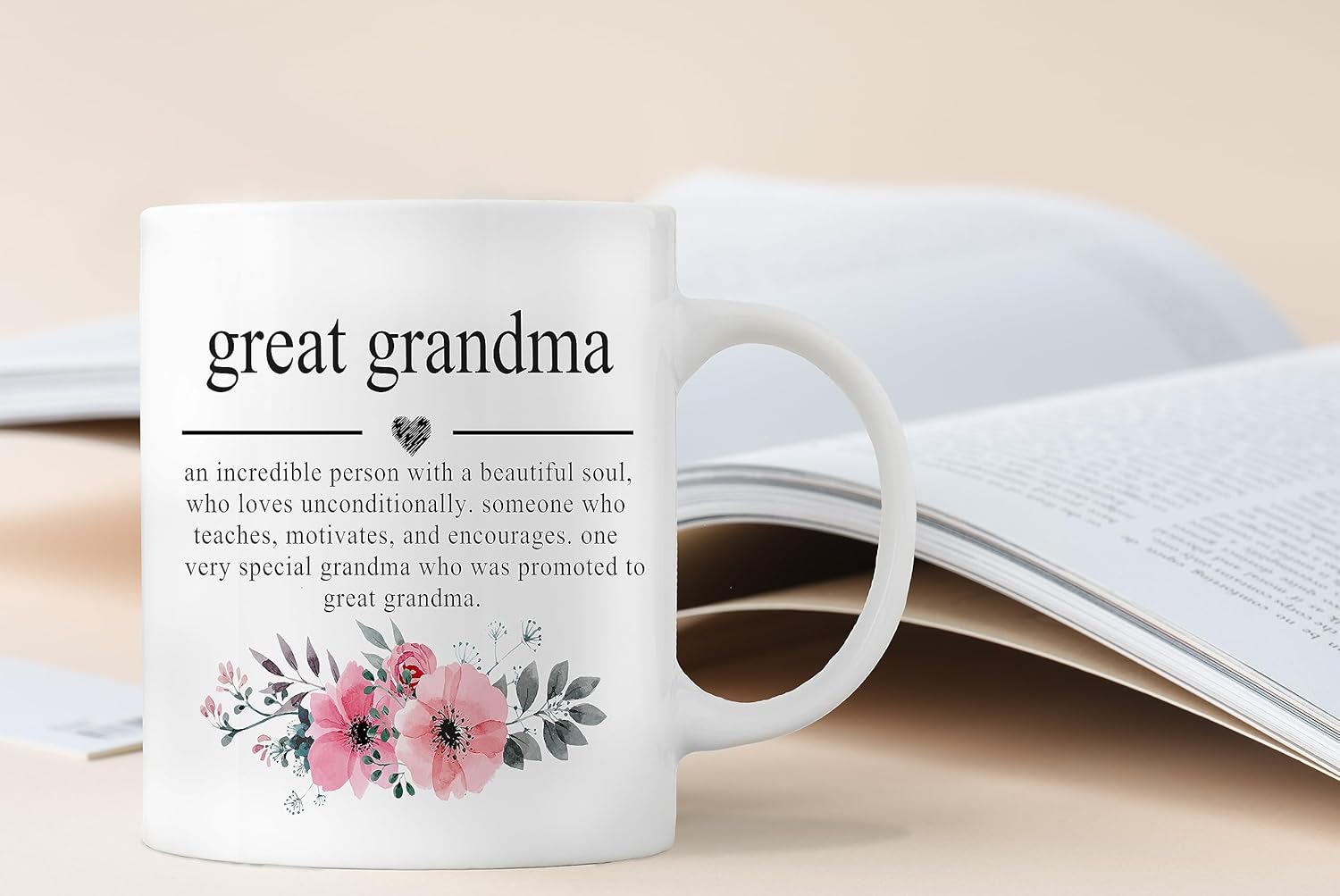 QASHWEY Great Grandma Mug, Great Grandma Gifts, Gifts for GreatGrandma, Mothers Day Tea Cup Gift for GreatGrandmother, GreatGrandma Definition Coffee Cups Ceramic 11oz - Image 4