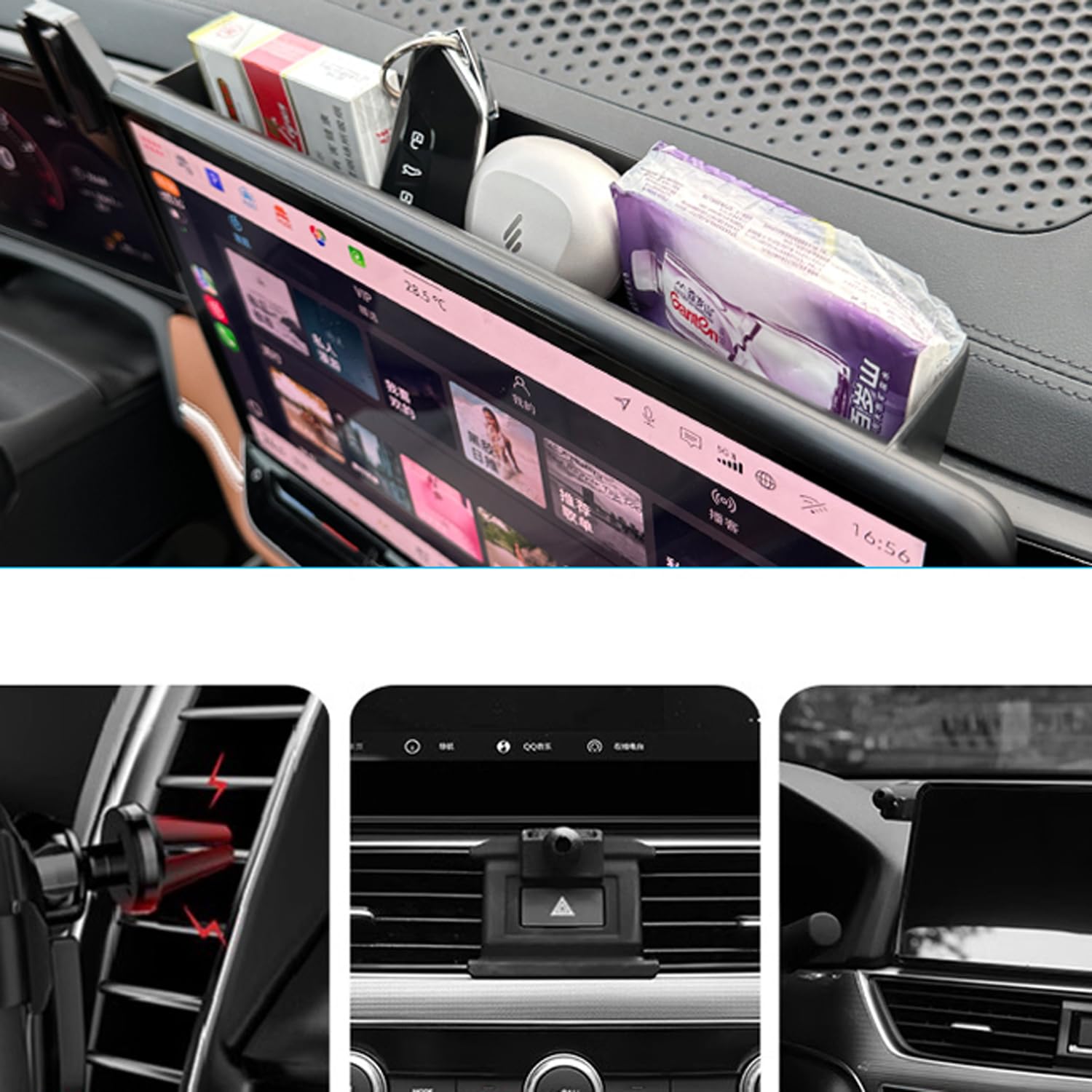HIGH FLYING Supporto per cellulare per Passat B9, Tiguan 3 2024 2025 da 15", solo per schermo da 15 pollici