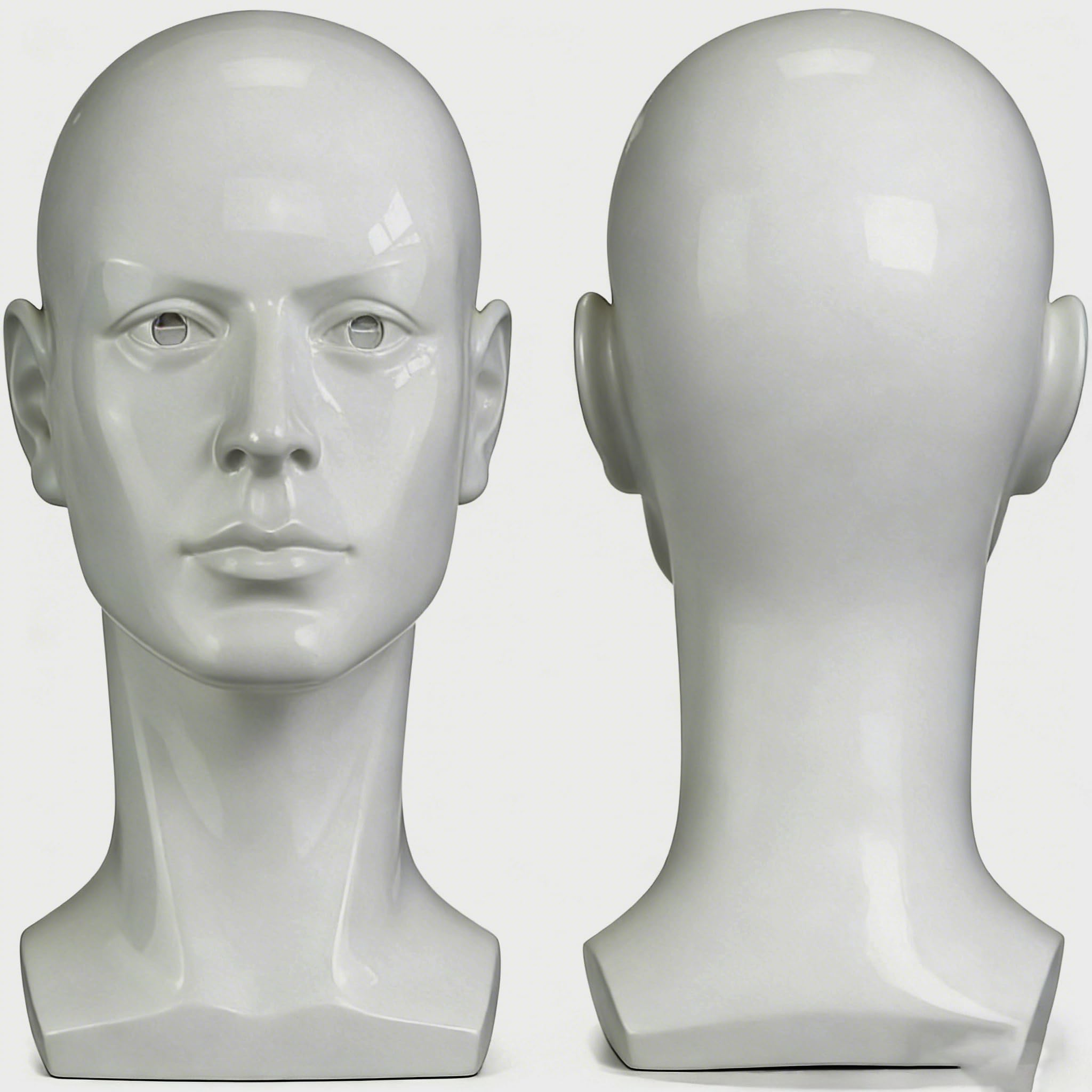 Photo 1 of LIAMTU Male Mannequin Head for Display - White PVC