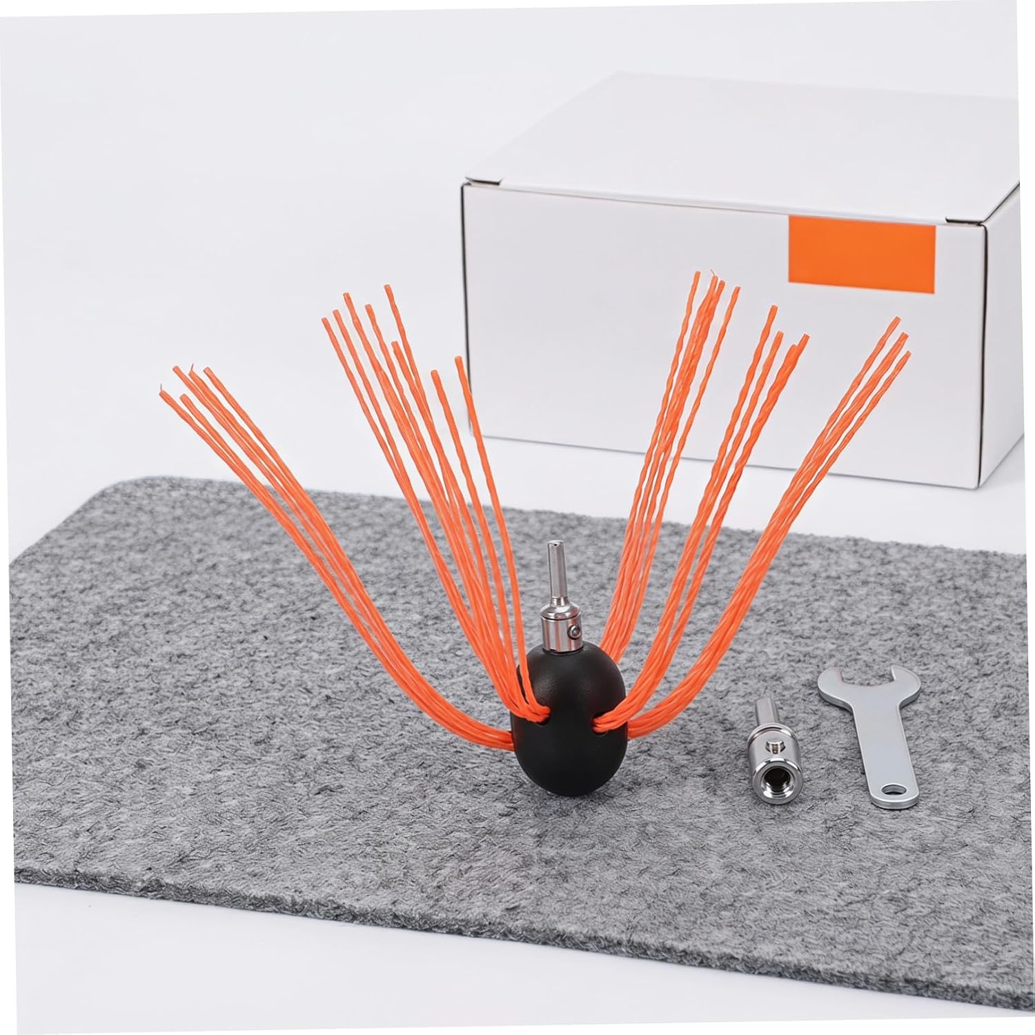 Drill Powered Chimney Cleaning Brush Set with Adapter and Wrench Metal Wire Brush for Wood Stove and Fireplace Flue Pipes Efficient Creosote Removal Tool for Chimney Sweeping