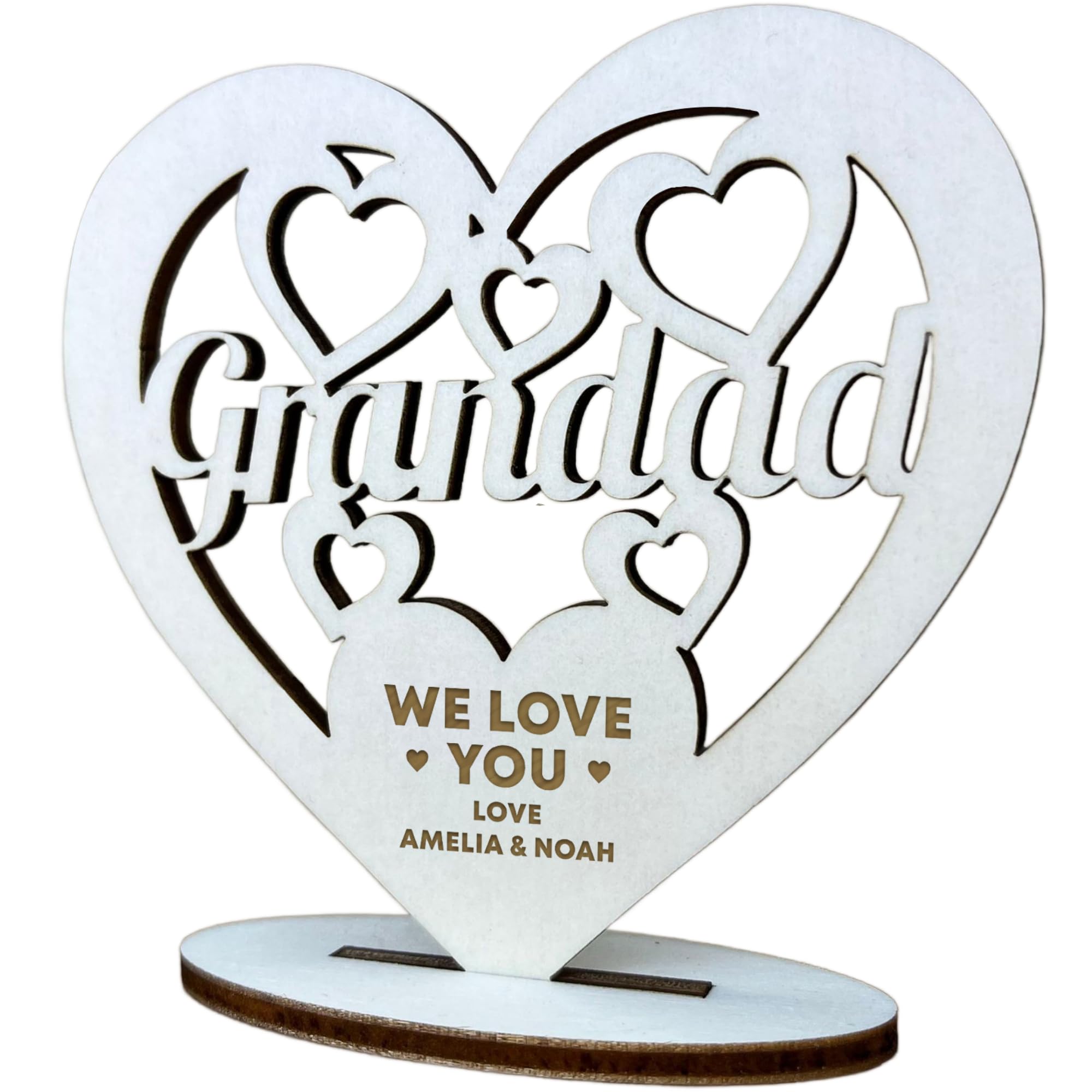 Red Ocean Grandad Gift From Grandchildren Love Wooden Standing Plaque Grandad Birthday Fathers Day Gift