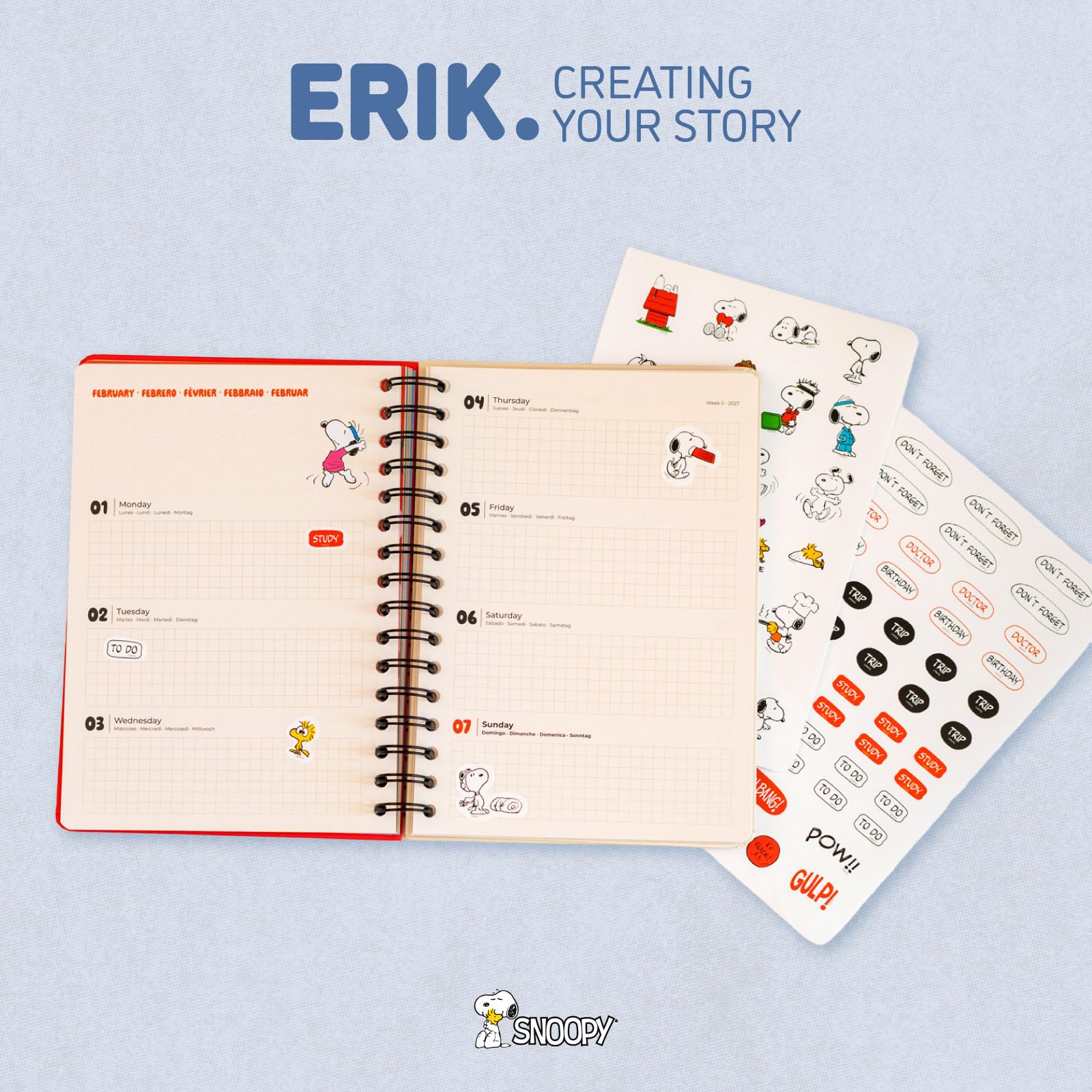 Grupo Erik A5 Academic Diary 2026-2027 Week to View - Snoopy Gifts for Dog Lovers | Back to School Planner 2026-2027, Mid Year Diary 2026 2027, A5 Weekly Planner | Snoopy Stationery, Dog Stationery