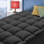 King Size Mattress Topper for Back Pain, Cooling Extra Thick Mattress Pad Cover with 8-21 inch Deep Pocket, Plush Pillow Top Mattress Topper Overfilled with Down Alternative, King Size, White