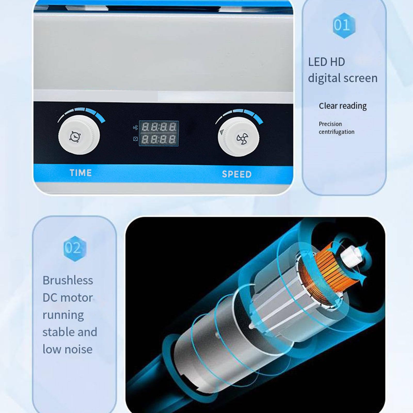 Centrífuga de laboratorio, 4000 RPM, cubierta transparente, rotor multicapacidad para investigación científica y campos médicos