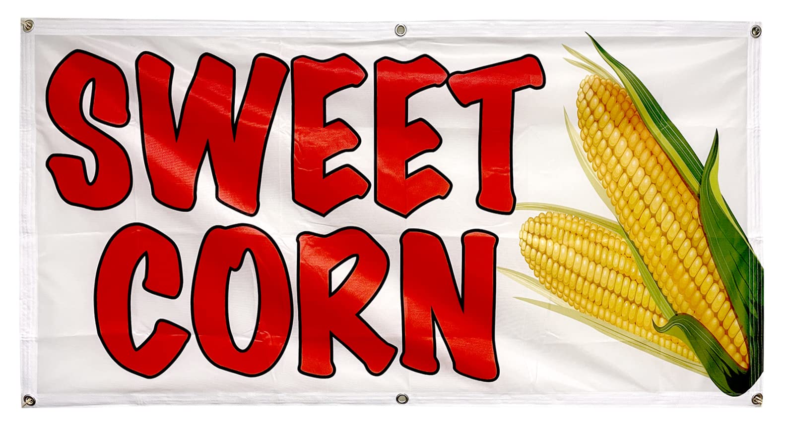 4 Less Co 2x4 Feet SWEET CORN Banner Sign With Grommet Polyester Fabric - wb
