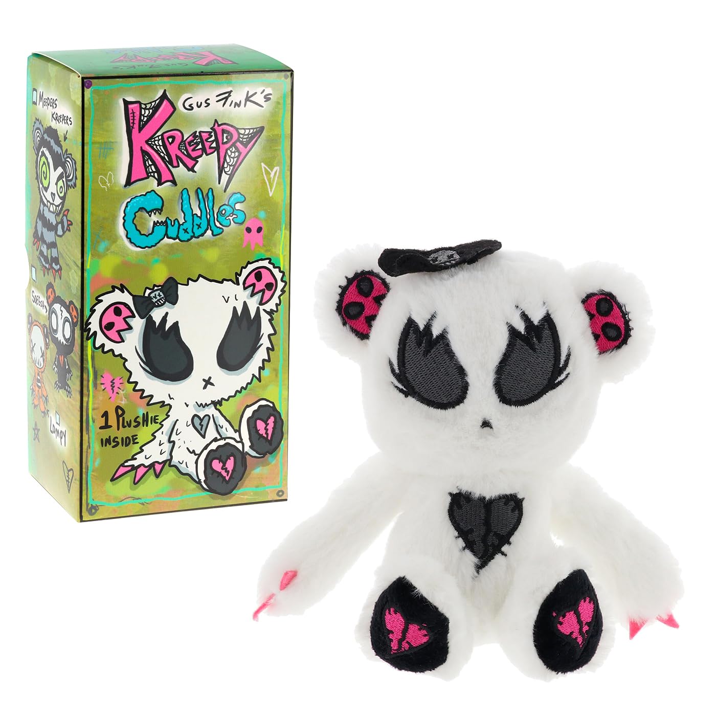 Gus Fink Kreepy Cuddles Collectable Plush Soft Toy, Spooky Monster Characters, Assorted Styles, Unique Story Tags (Hell Bear)
