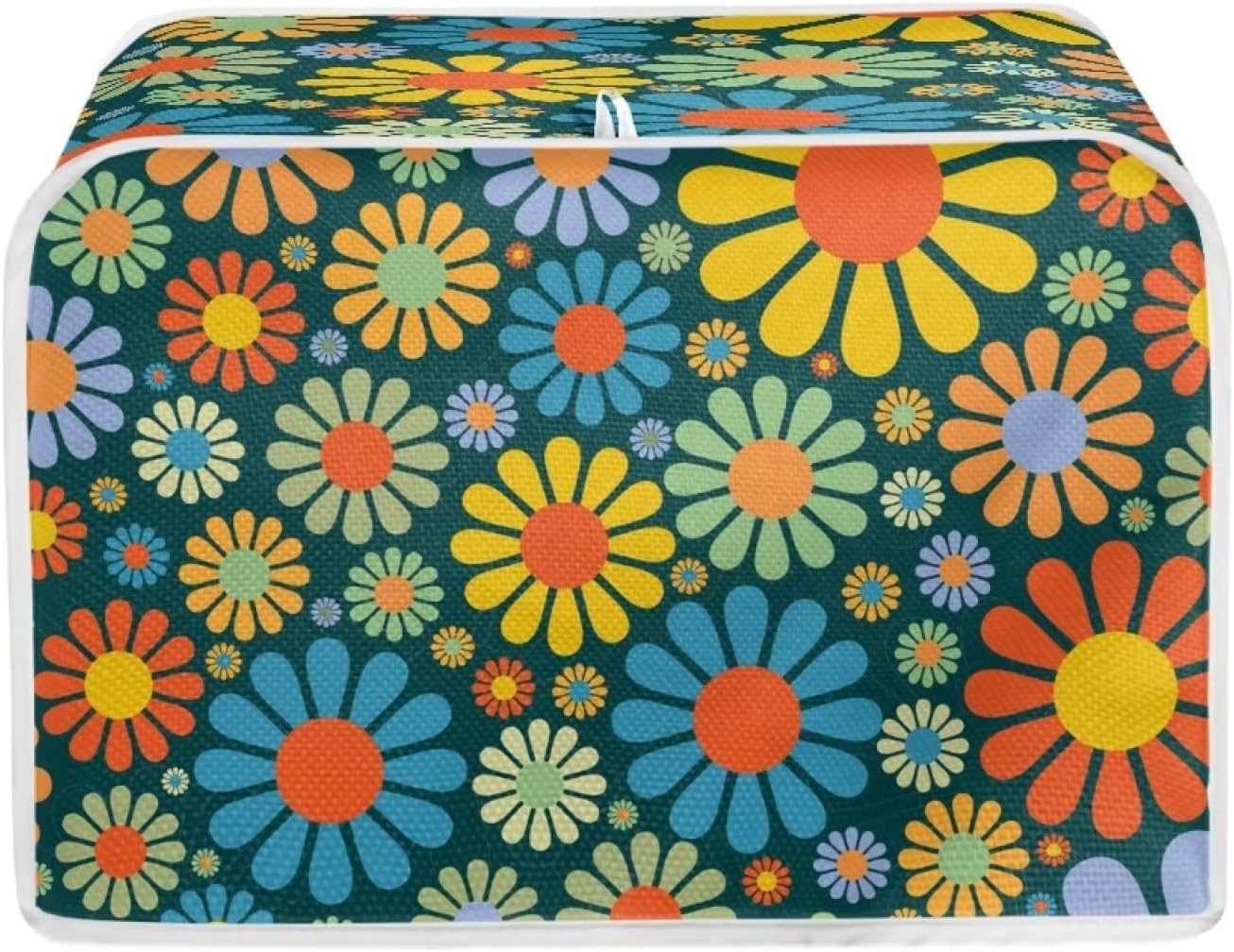 Biyejit Colorful Hippie Floral Toaster Cover, 2 Slice
